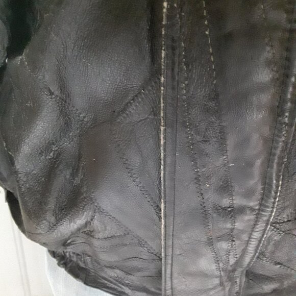 Vintage Flight Path Black Leather Jacket - XL - UNISEX - Picture 3 of 10